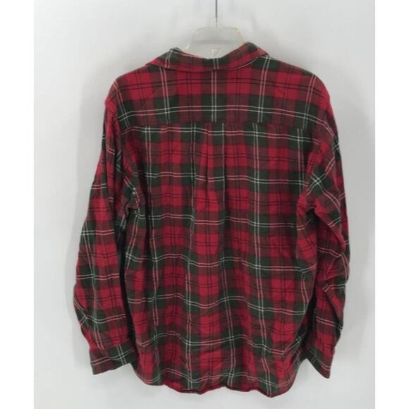 Vintage L.L.Bean Men's Plaid Red Plaid/Red Tartan Flannel- L - Picture 2 of 2